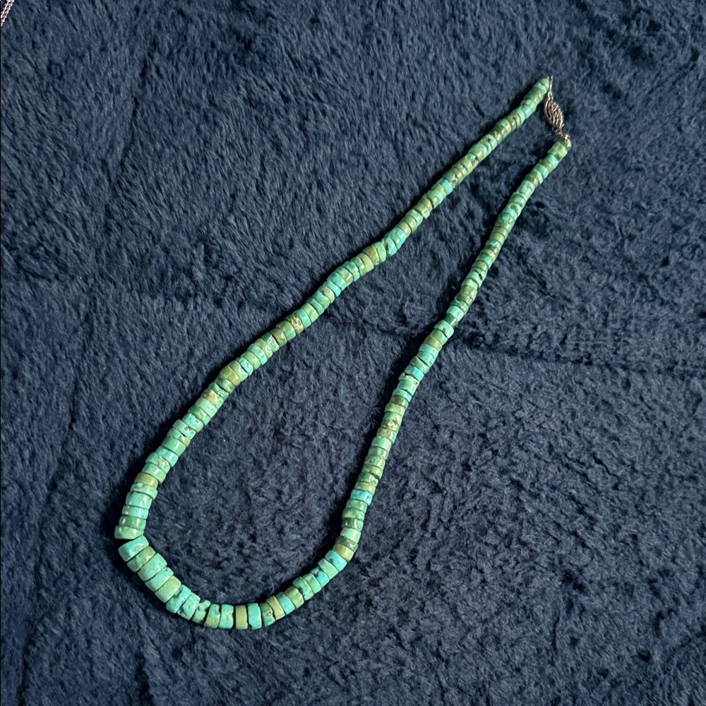 Vintage Turquoise Heishi Beaded Necklace